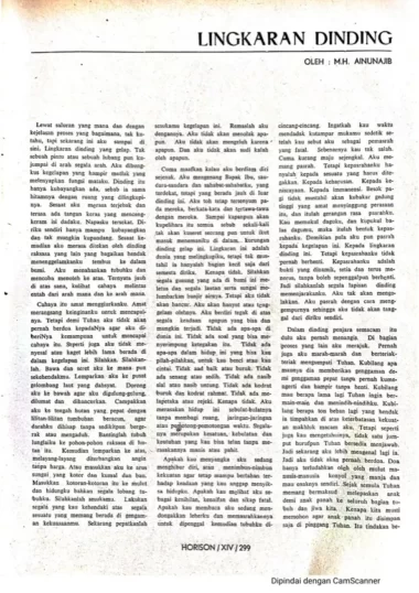 Lingkaran Dinding karya Emha Ainun Nadjib, Majalah Sastra Horison No. 9 Th. 1979